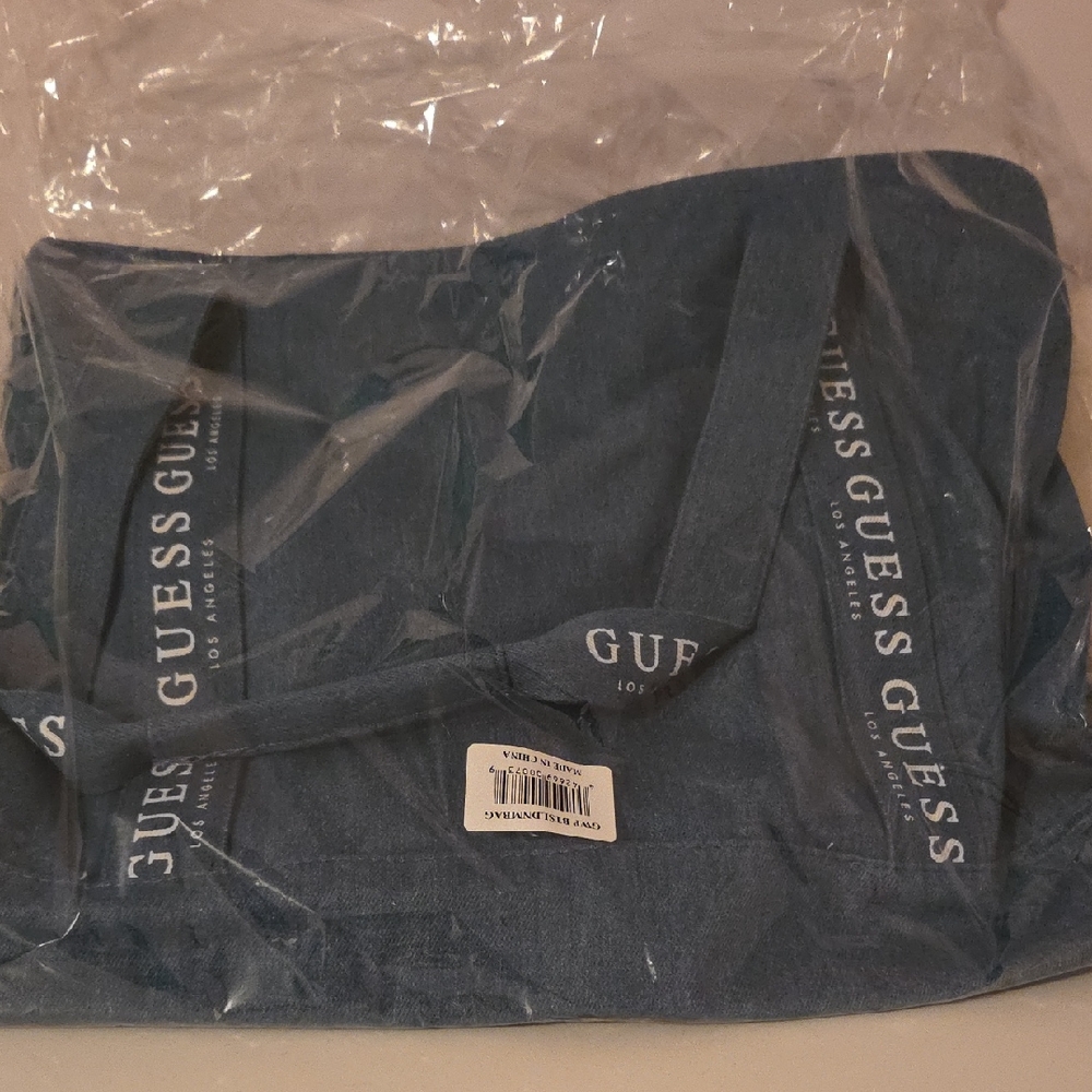 Guess Denim Blue Logo Tote
